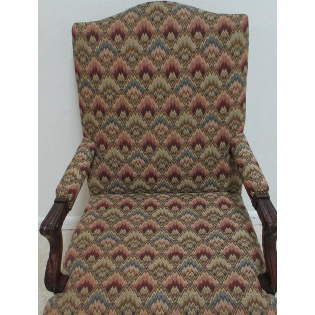 Textile 1980s Baker Furniture French Carved Leg Living Room Lounge Arm Club Chair B For Sale - Image 7 of 12
