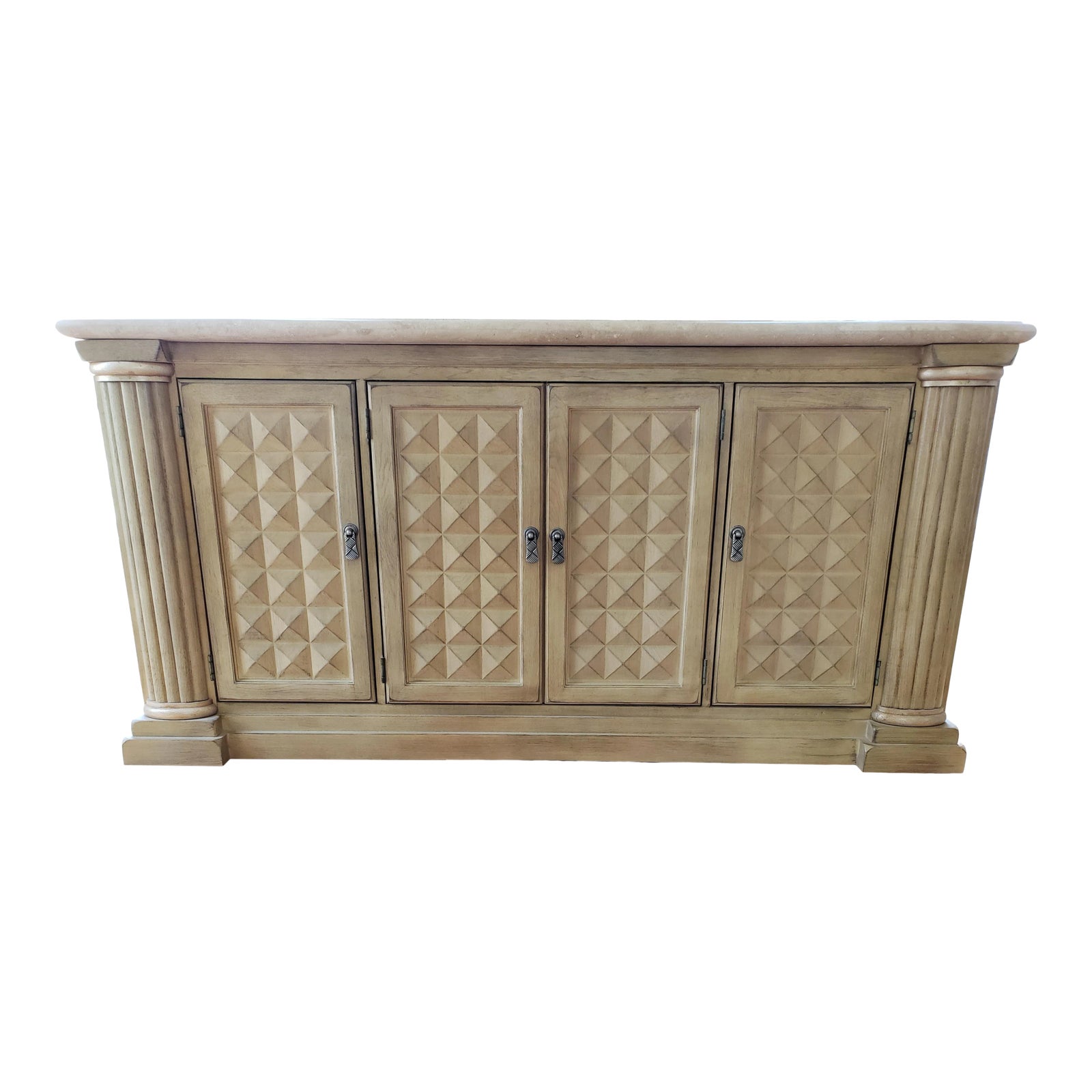 Drexel Heritage Corbel Collection Credenza With Stone Top | Chairish