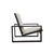 Modern open square armchair inspired by the Bauhaus Movement. Finishes available in blonde primavera wood with braided...