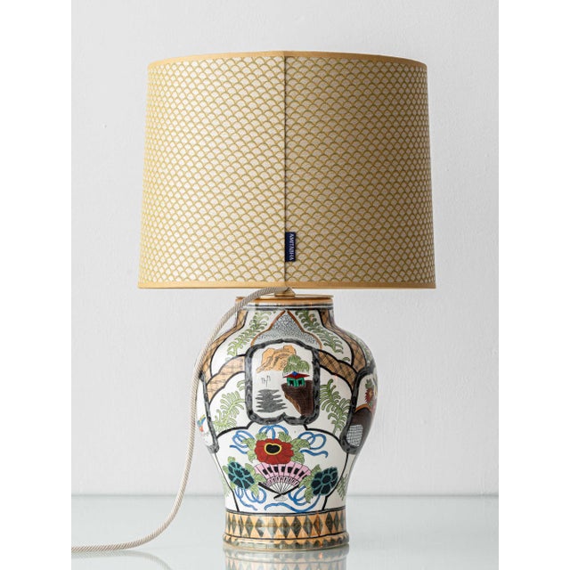 Petrus Regout Hand-Painted Chinoiserie Ceramic Table Lamp, 1880s For Sale - Image 11 of 15