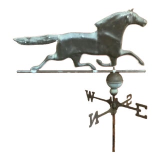 Vintage Running Horse Copper Weathervane For Sale