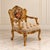 This exquisite French Rococo-inspired armchair features luxurious beige velvet upholstery with deep tufting across the...