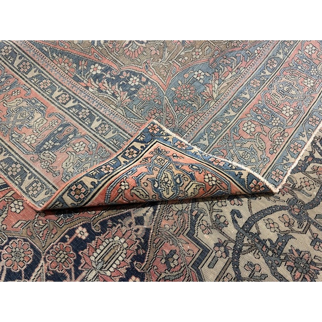 Beige Fine Antique Persian Mohtasham Kashan Rug 4’7” X 6’5” For Sale - Image 8 of 8