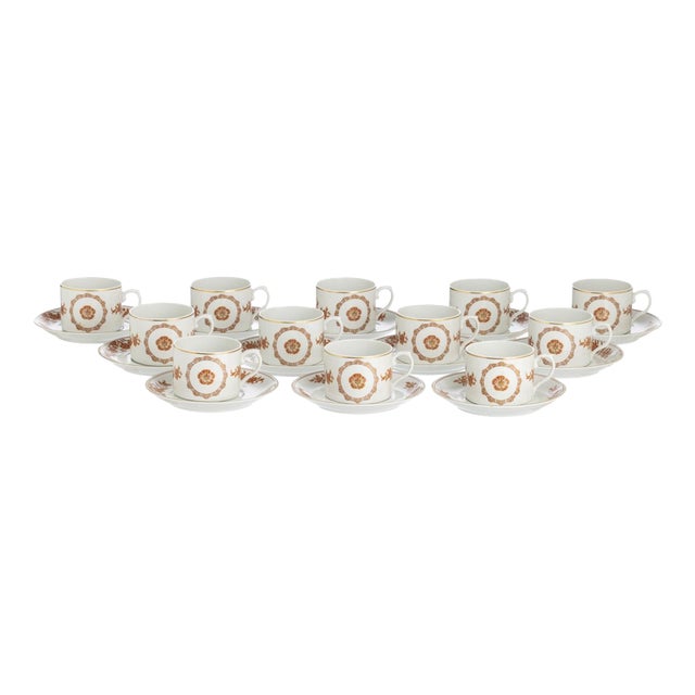 Porcelain Tea Cups and Saucers from Vista Alegre, Set of 24 For Sale