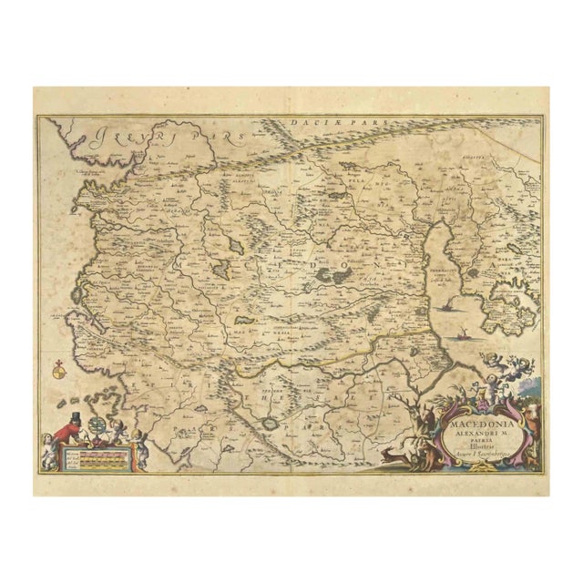 Johannes Janssonius, Map of Macedonia, Etching, 1650s For Sale