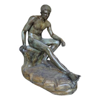 After Lysippos, Large Greek Style Sculpture of Hermes, 1980, Bronze For Sale