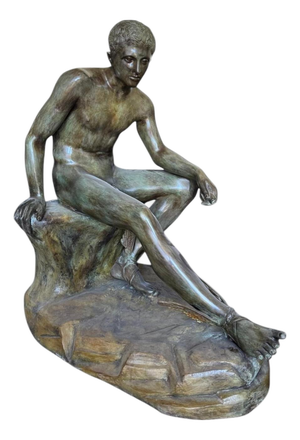 After Lysippos, Large Greek Style Sculpture of Hermes, 1980, Bronze