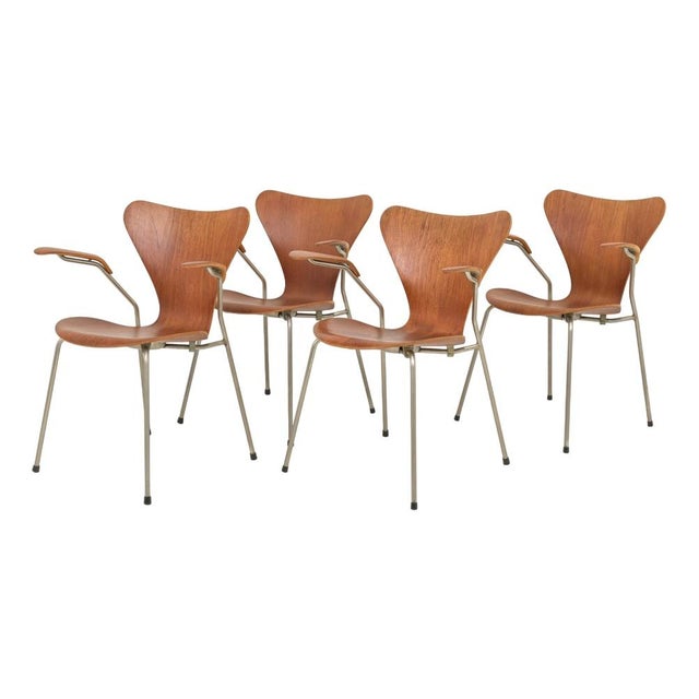 Chairs by A. Jacobsen for Fritz Hansen, Set of 4 For Sale - Image 12 of 12