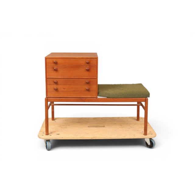 Mid-Century Modern Mid 20th Century "Casino" Telephone Bench in Teak by Sven Engström + Gunnar Myrstrand For Sale - Image 3 of 6