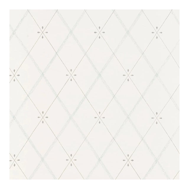 Schumacher Kasumi Diamond Wallpaper in Mineral For Sale