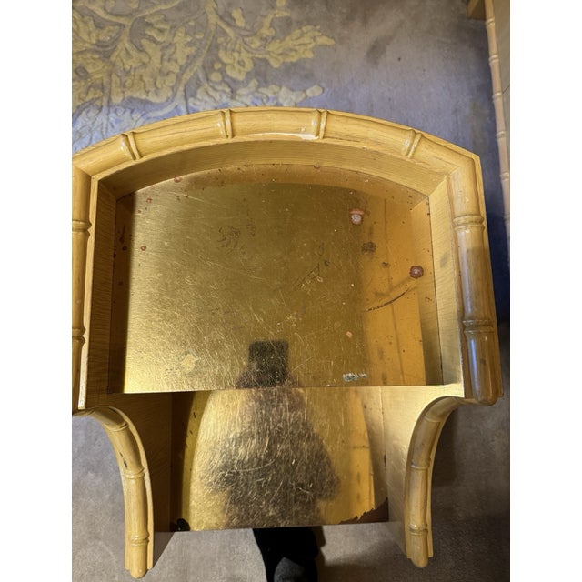 1960s Custom Faux Bamboo Library/Dressing Room Steps- Rosewood Painted Light Yellow For Sale In New York - Image 6 of 7