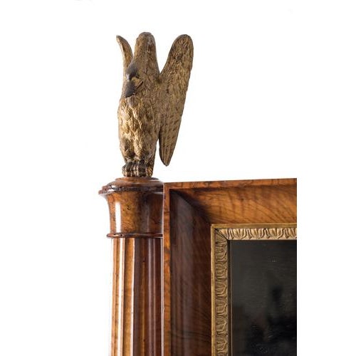 Empire Floor Mirror in Walnut and Olive Wood, 19th Century For Sale - Image 4 of 9