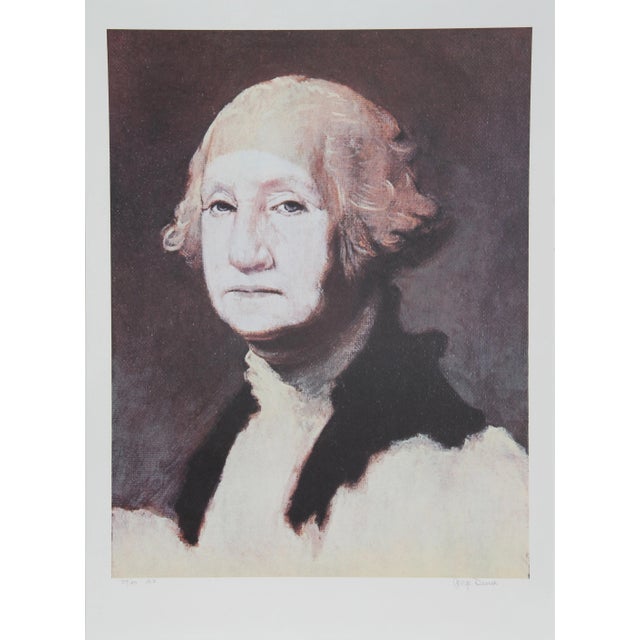 George Deem, George Washington With Powder, Lithograph For Sale