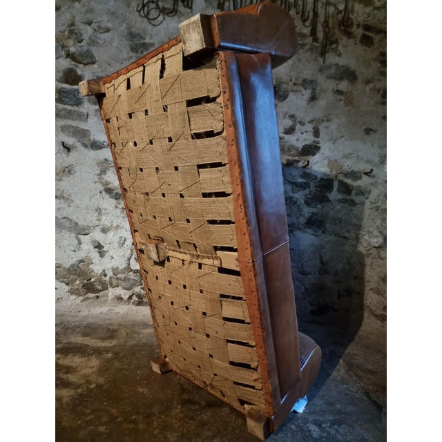 Vintage Leather Moustache Sofa, France, 1940s-1950s For Sale - Image 16 of 17