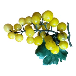 1960s Mid-Century Modern Italian Yellow Alabaster Grape Cluster For Sale