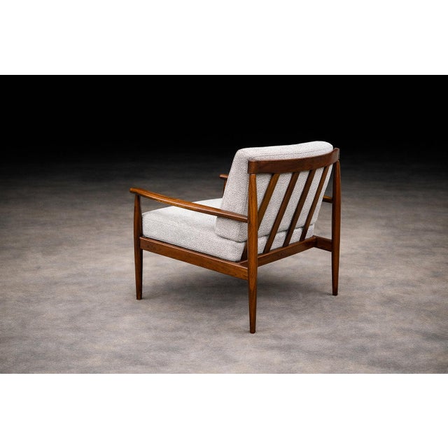 Wood Grete Jalk Armchair in Rosewood & Light Gray Bouclé, Rino Levi, Brazil, 1960s - Lot 704A For Sale - Image 7 of 17