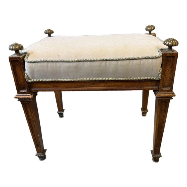Antique French Louis XVI Style Fruitwood Bench For Sale