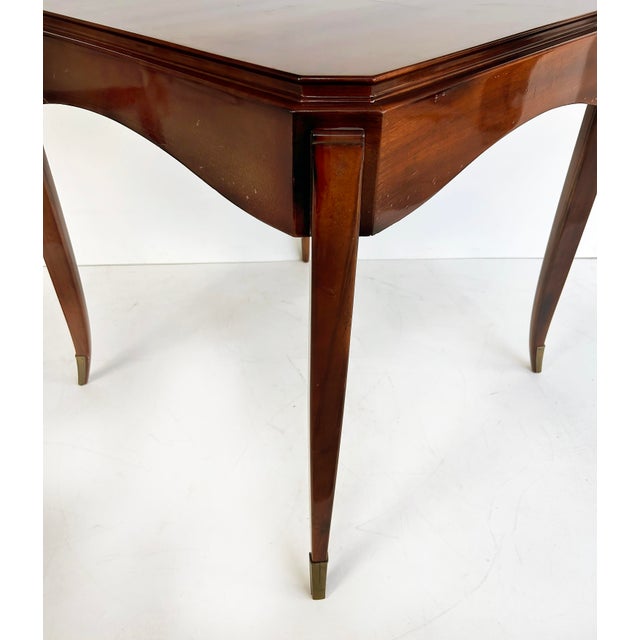 French Art Deco Flip-Top Mahogany Game Table, Porteneuve Attributed, Circa 1940s For Sale In Miami - Image 6 of 13