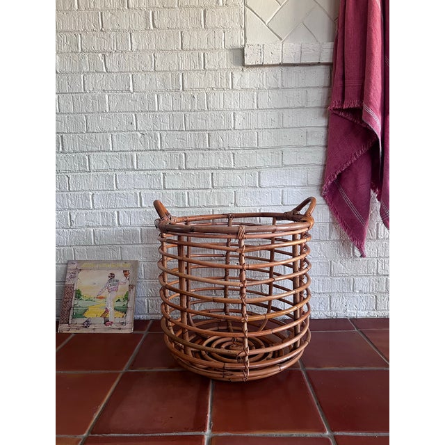 Gorgeous XXL Vintage Bamboo Basket