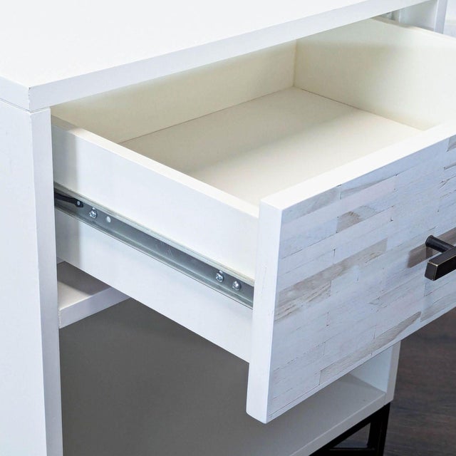 Wood West Elm Wood Tiled Nightstand For Sale - Image 7 of 9