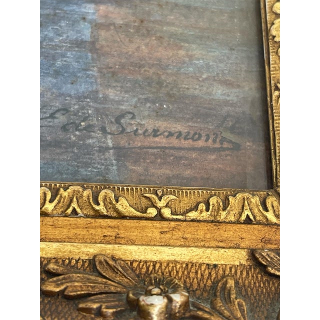 Chinoiserie 19th Century Watercolor in Gilded Frame For Sale - Image 3 of 4