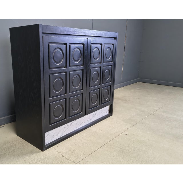 Glass Brutalist Black Bar Cabinet, 1970s For Sale - Image 7 of 12