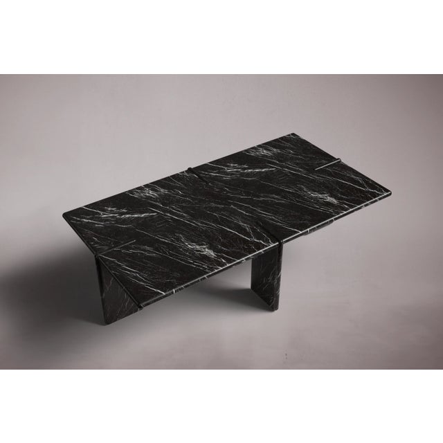 Luna Rectangular Alexander Black Marble Coffee Table 55" For Sale - Image 4 of 5
