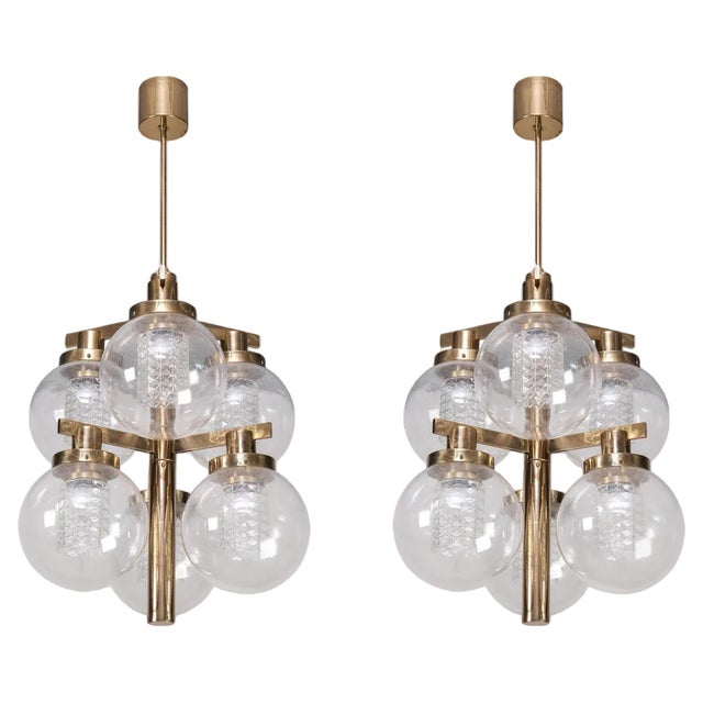 Brass Chandeliers from Hans-Agne Jakobsson, 1960s For Sale
