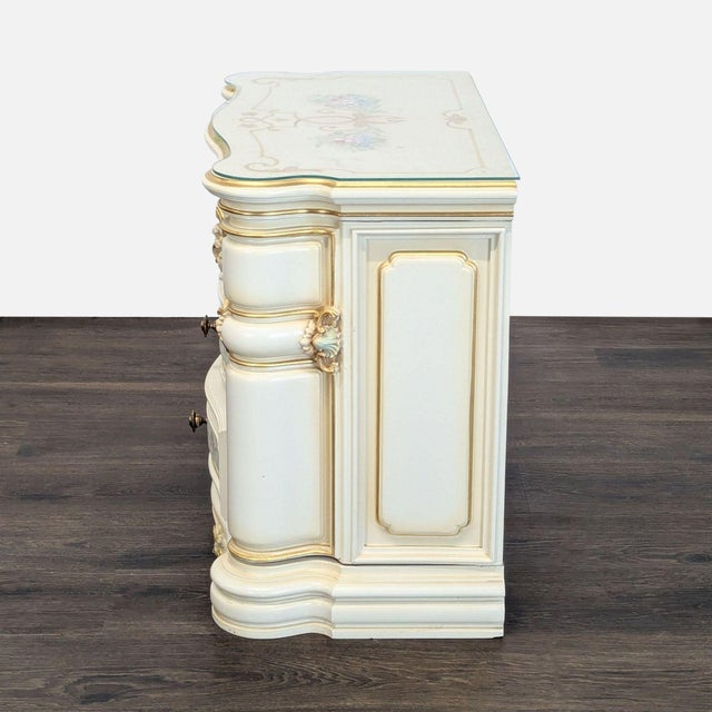 Vintage Italian Hand-Painted Three Drawer Nightstand For Sale - Image 4 of 10