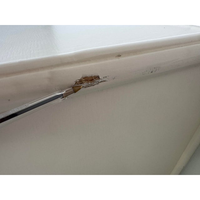 White 1970s Vintage John McGuire Eight Drawers Wood and Rattan White Painted Dresser With Solid Brass Pulls For Sale - Image 8 of 12