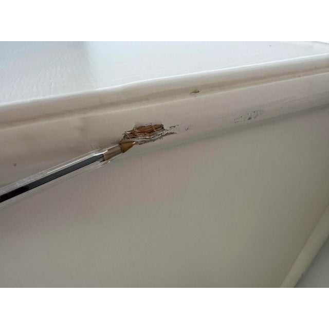 White 1970s Vintage John McGuire Eight Drawers Wood and Rattan White Painted Sold For Sale - Image 8 of 12