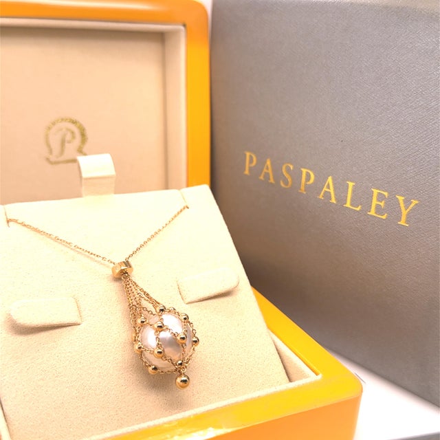 Paspaley 18ct Yellow Gold Lavalier Australian South Sea Pearl Necklace 15mm 12.63g For Sale - Image 10 of 10