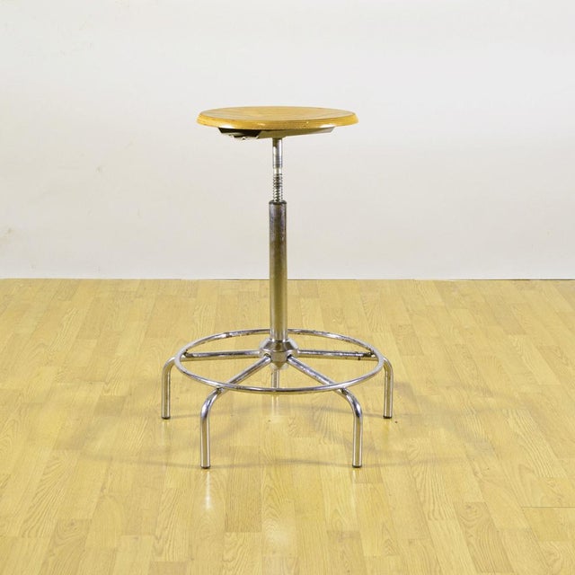 Vintage Adjustable Chrome Surveyors Swivel Stool, 1960s For Sale - Image 14 of 18
