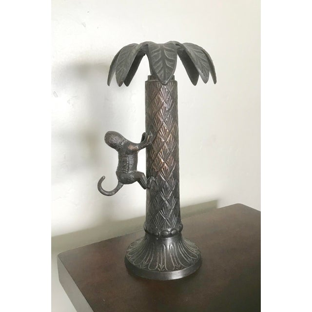 Metal Climbing Monkey Palm Tree Candleholder Chairish