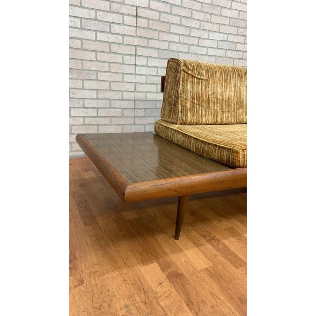 Mid Century Modern Adrian Pearsall Style Oak Daybed Sofa with Floating End Tables This 20th Century Adrian Pearsall Style...