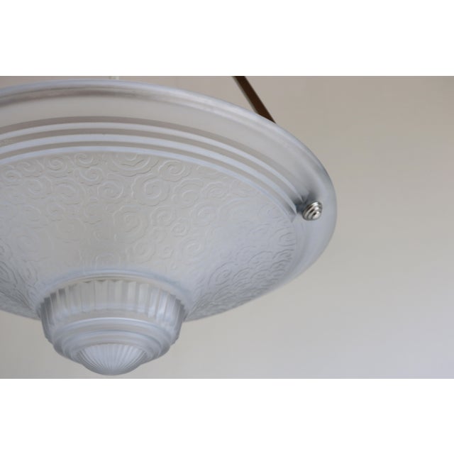French Art Deco Pendant Light from Muller Freres Luneville, 1930s For Sale - Image 11 of 15
