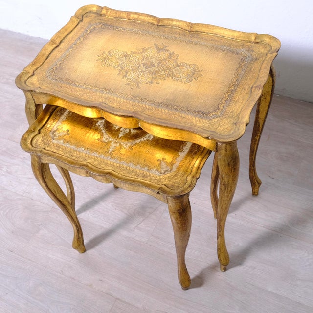 Neo-Classical Florentine Nesting Tables, Italy, 1960s, Set of 2 For Sale - Image 17 of 17