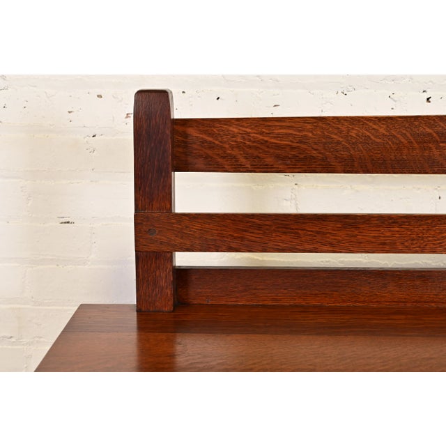 Gustav Stickley Antique Mission Oak Arts & Crafts Strap Hinge Sideboard, Circa 1910 For Sale - Image 10 of 15
