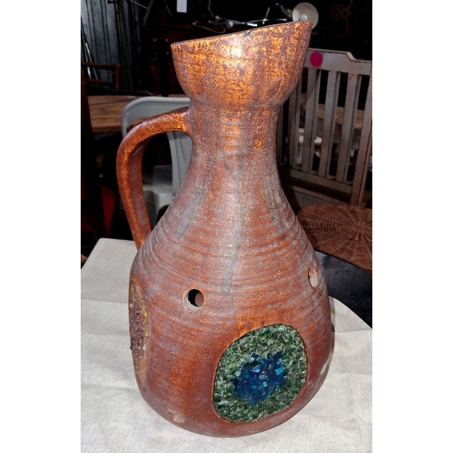 Lamp in Glazed Ceramic with Glass Inclusions, 1970s For Sale - Image 4 of 6