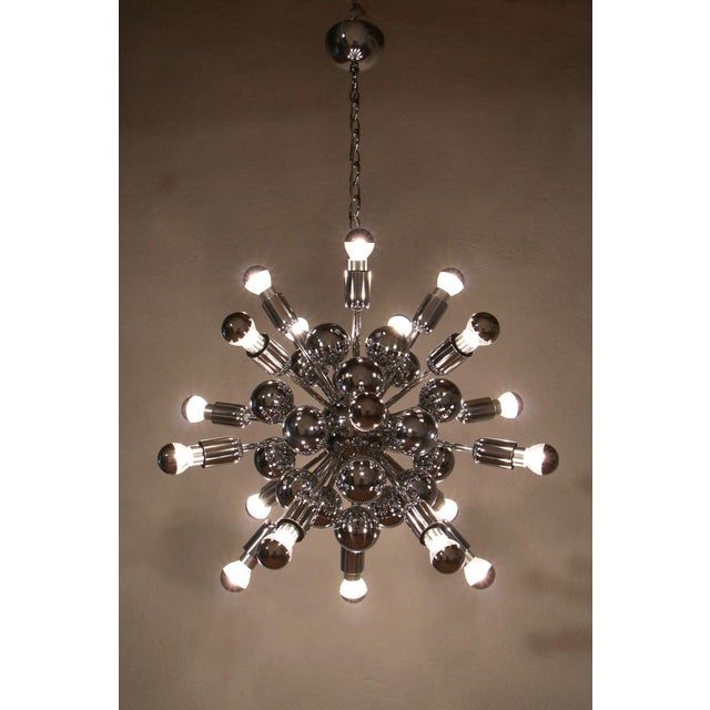 Silver Space Age Italian 20-Light Sputnik Chandelier by Reggiani Goffredo, 1965 For Sale - Image 8 of 18