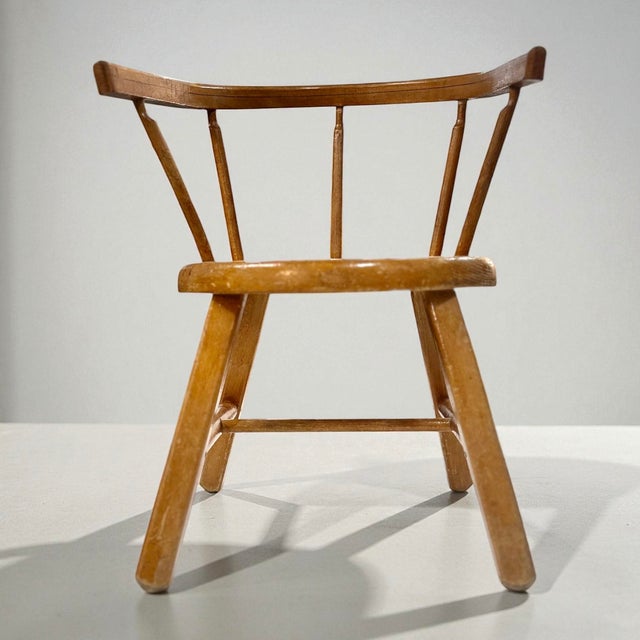 Vintage Danish Childrens Chair in Beech Wood, Denmark, 1950s For Sale - Image 4 of 9