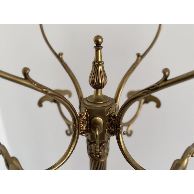 Italian Brass Hall Tree with Onyx Marble Base, 1960s For Sale - Image 12 of 18