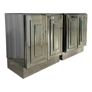 Mid 20th Century Pair of Vintage Ello Mirrored Cabinets
