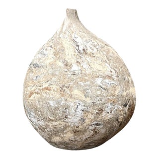 Vintage Textured Ceramic Pottery Vase For Sale