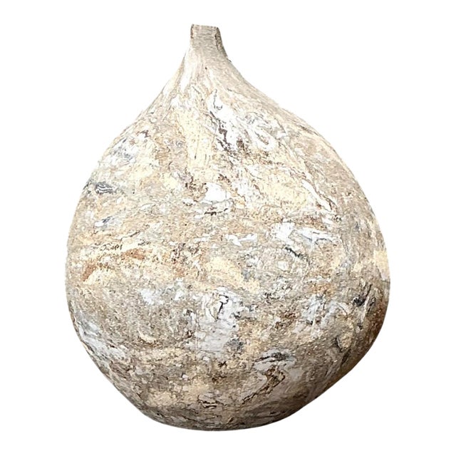 Vintage Textured Ceramic Pottery Vase For Sale