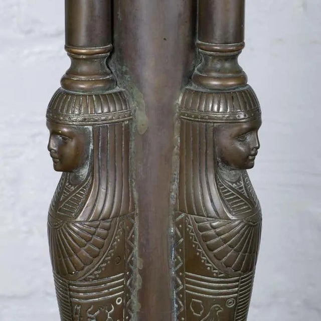 1960s Bronze Egyptian Figurehead Table Lamps - a Pair For Sale - Image 12 of 12