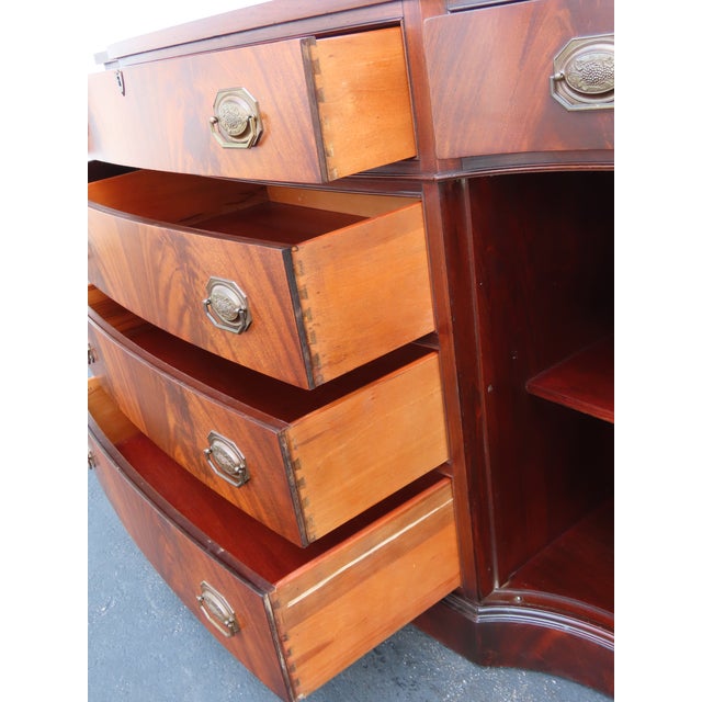 Flame Mahogany Long Credenza Sideboard Media Console Bathroom Vanity 6903 For Sale In Miami - Image 6 of 15