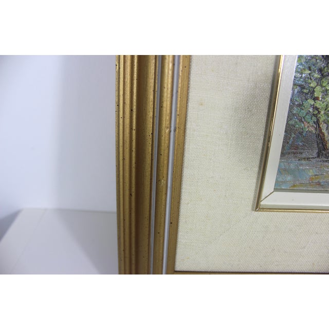 Vintage European City Scene Paris France Oil Painting, Framed, Small Original Art For Sale - Image 14 of 14