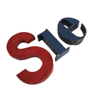 French Industrial Sie Letters, 1940s, Set of 3