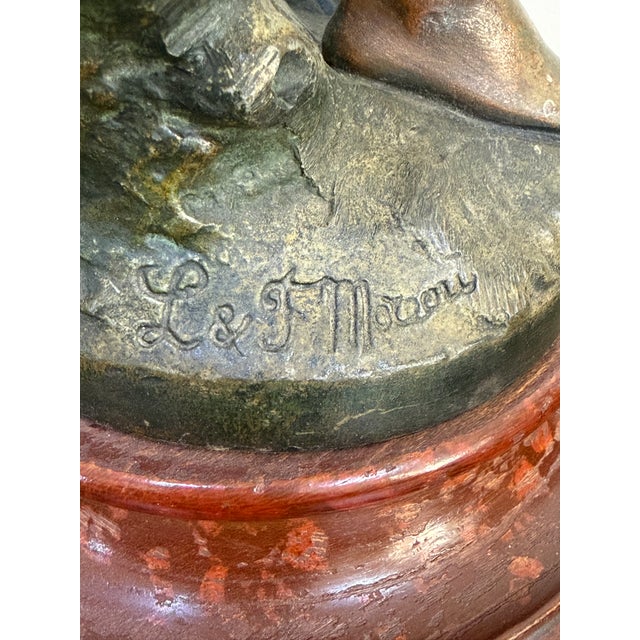 Antique French Vendangeur Spelter Sculpture After Moreau For Sale - Image 10 of 13